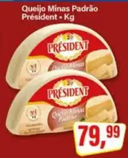 Rede Supermarket Queijo Minas Padrão President oferta