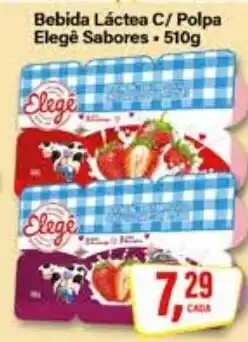 Rede Supermarket Bebida Láctea C/ Polpa Elegê Sabores oferta