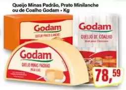 Rede Supermarket Queijo Minas Padrão, Prato Minilanche ou de Coalho Godam oferta