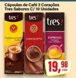 Rede Supermarket Cápsulas de Café 3 Corações Tres Sabores oferta