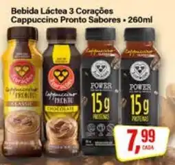 Rede Supermarket Bebida Láctea 3 Corações Cappuccino Pronto Sabores oferta