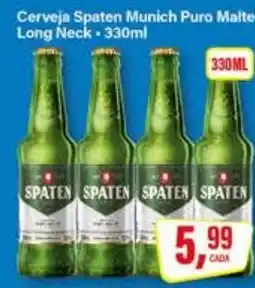 Rede Supermarket Cerveja Spaten Munich Puro Malte Long Neck oferta