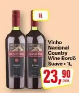 Rede Supermarket Vinho Nacional Country Wine Bordô Suave oferta