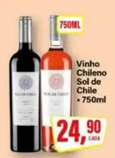 Rede Supermarket Vinho Chileno Sol de Chile oferta
