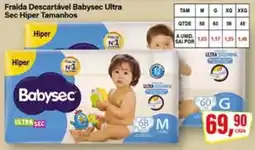 Rede Supermarket Fralda Descartável Babysec Ultra Sec Hiper Tamanhos oferta