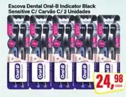 Rede Supermarket Escova Dental Oral-B Indicator Black Sensitive C/ Carvão C/ 2 Unidades oferta