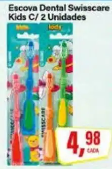 Rede Supermarket Escova Dental Swisscare Kids C/ 2 Unidades oferta