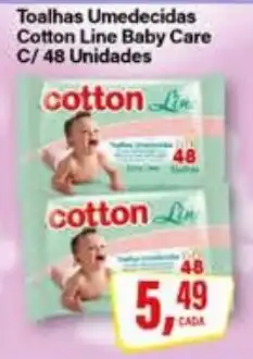 Rede Supermarket Toalhas umedecidas cotton line baby care oferta