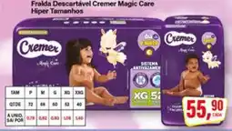Rede Supermarket Fralda descartável cremer magic care hiper tamanhos oferta