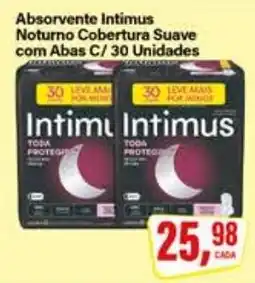 Rede Supermarket Absorvente Intimus Noturno Cobertura Suave com Abas C/ 30 Unidades oferta