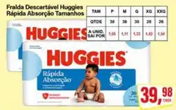 Rede Supermarket Fralda descartável huggies rápida absorção tamanhos oferta