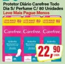 Rede Supermarket Protetor Diário Carefree Todo Dia S/ Perfume C/ 80 Unidades oferta