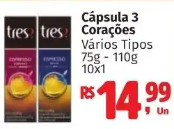 Camiño supermercados Cápsula 3 Corações oferta