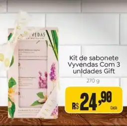 Novo Atacarejo Kit de sabonete Vyvendas Com 3 unidades Gift oferta