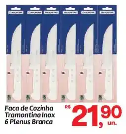 Fort Atacadista Faca de Cozinha Tramontina Inox 6 Plenus Branca oferta