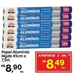 Fort Atacadista Papel Alumínio Wyda 45cm x 7,5m oferta