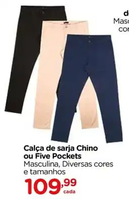 Carrefour Calça de sarja Chino ou Five Pockets oferta