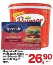Fort Atacadista Rezende - margarina primor c/ sal bolde 3kg ou hambúrguer misto oferta