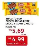 Assaí Atacadista Garoto - biscoito com chocolate ao leite choco biscuit oferta