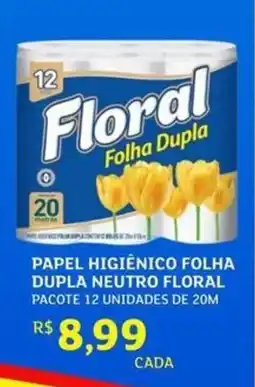 Assaí Atacadista Papel higiênico folha dupla neutro floral oferta