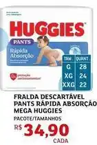 Assaí Atacadista Huggies - fralda descartável pants rapida absorção mega oferta