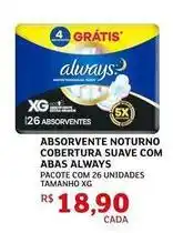 Assaí Atacadista Always - absorvente noturno cobertura suave com abas oferta