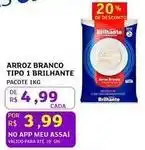 Assaí Atacadista Brilhante - arroz branco tipo 1 oferta