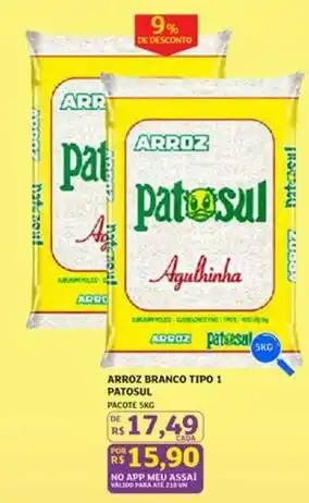 Assaí Atacadista Patosul - arroz branco tipo 1 oferta