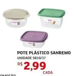 Assaí Atacadista Pote plástico sanremo unidade sr10/37 oferta