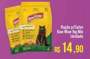 Mart Minas Ração p/gatos baw waw 1kg mix unidade oferta