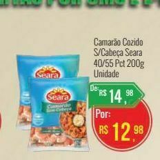 Mart Minas Camarão cozido s/cabeça seara 40/55 pct 200g unidade oferta