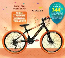 Lojas Cem Bicicleta colli grau oferta