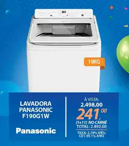 Lojas Cem Lavadora panasonic f190g1w oferta
