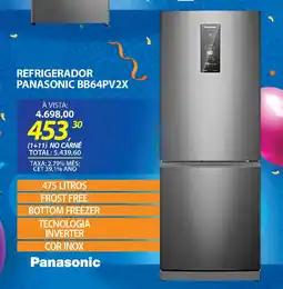 Lojas Cem Refrigerador panasonic bb64pv2x oferta