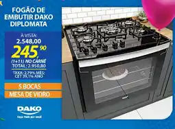 Lojas Cem Fogão de embutir dako diplomata oferta