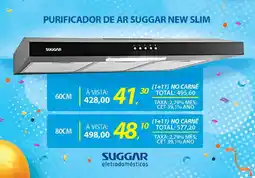 Lojas Cem Purificador de ar suggar new slim 60cm oferta