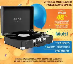 Lojas Cem vitrola multilaser pulse davis sp616 oferta