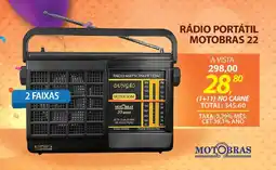Lojas Cem Rádio portátil motobras 22 oferta