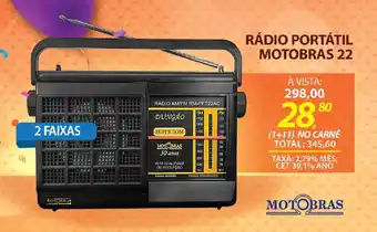 Lojas Cem Rádio portátil motobras 22 oferta