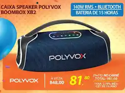 Lojas Cem Caixa speaker polyvox boombox xb2 oferta