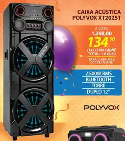 Lojas Cem Caixa acústica polyvox xt2025t oferta