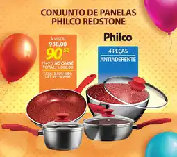 Lojas Cem Conjunto de panelas philco redstone oferta