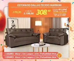 Lojas Cem Estofado dallas tecido marrom oferta