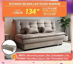 Lojas Cem Estofado bicama laís tecido marrom oferta