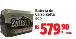 Supermercados Mateus Bateria de carro zetta 60d oferta
