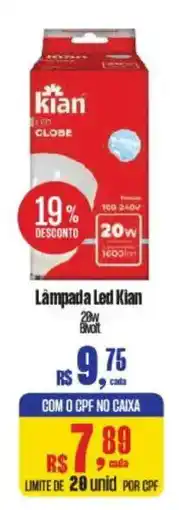 Supermercados Mateus Lâmpada Led Kian oferta