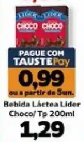 Supermercados Tauste Bebida Láctea Lider Choco oferta