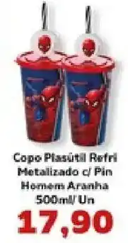 Supermercados Tauste Copo Plasútil Refri Metalizado c/ Pin Homem Aranha oferta
