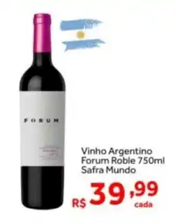 Shibata Supermercados Vinho Argentino Forum Roble Safra Mundo oferta