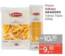 Supermercados Mundial Massa italiana granoro vários tipos oferta